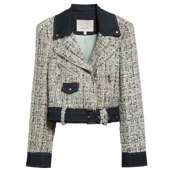 Cinq a Sept Womens Anya Boucle Zoe Jacket Large Patina Multi - NWT $495 - Picture 1 of 6